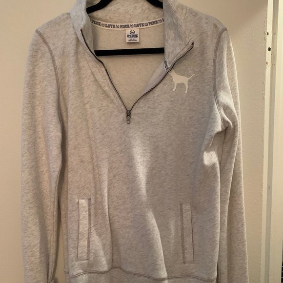 PINK Victoria's Secret Tops - Victoria Secret Pink half zip sweat shirt